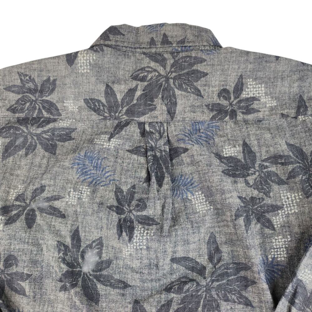 Chaps Shirt Mens XXL 2XL Blue Button Up Down Denim Tropical Floral Collared NWT - Picture 9 of 14